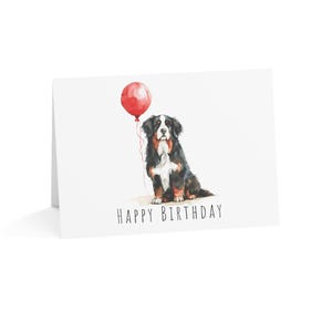 Berner Sennenhund Geburtstagskarte, Berner Geschenkkarte, Berner Sennenhund Besitzer Grußkarte, Aquarell kundengerechte Karte