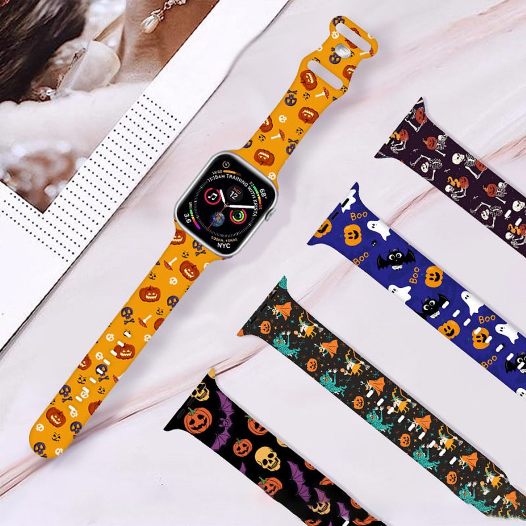 Halloween Apple Watch Band Pumpkin Iwatch Silicone Strap Etsy