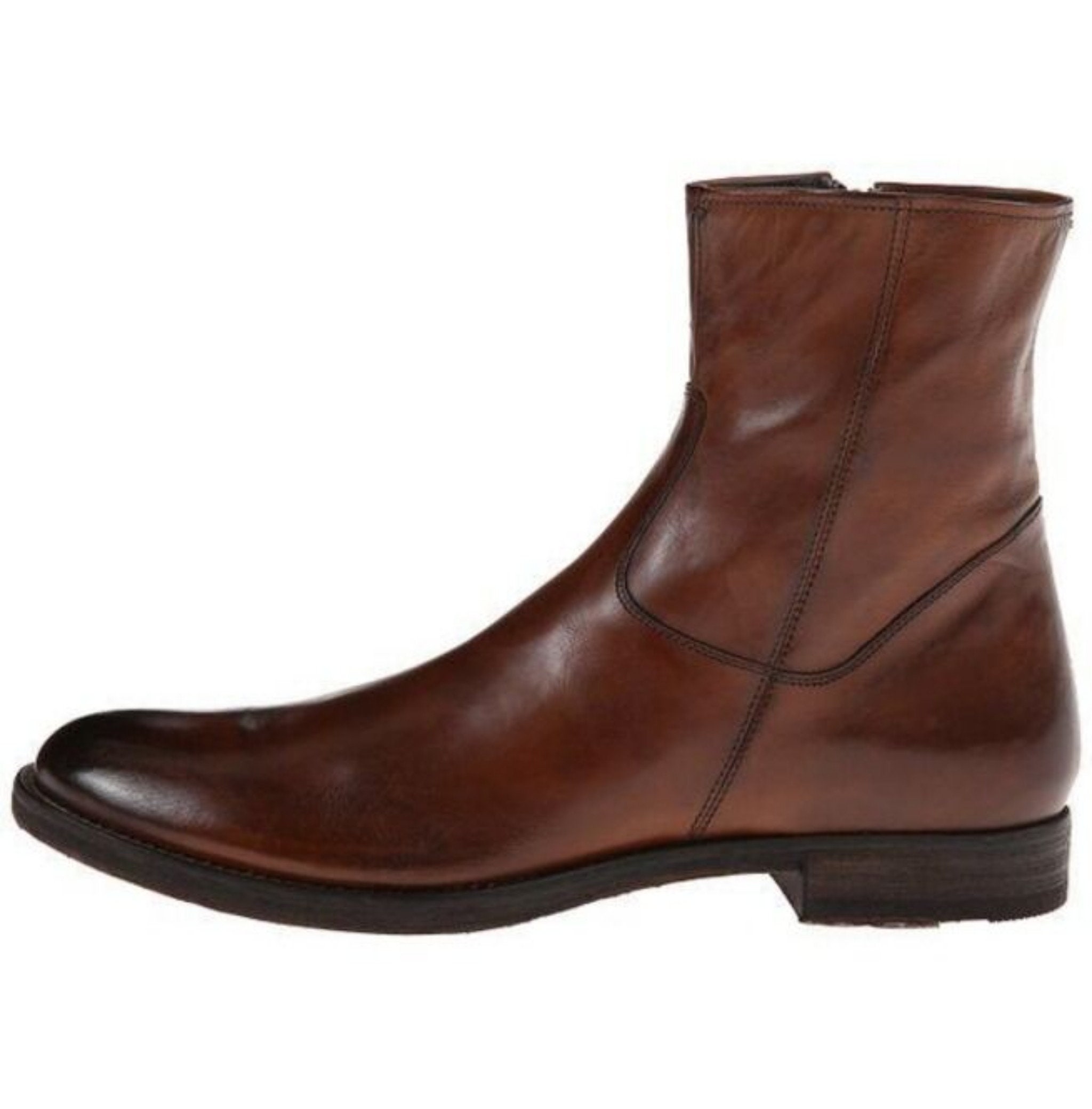 Leather Boots Mens 8 ZZYXX Shoes Biker Hand Crafted Brown Zip Combat Lug Sole Amazon.com | Mens Brown Genuine Leather Military Army Boots  main image 4