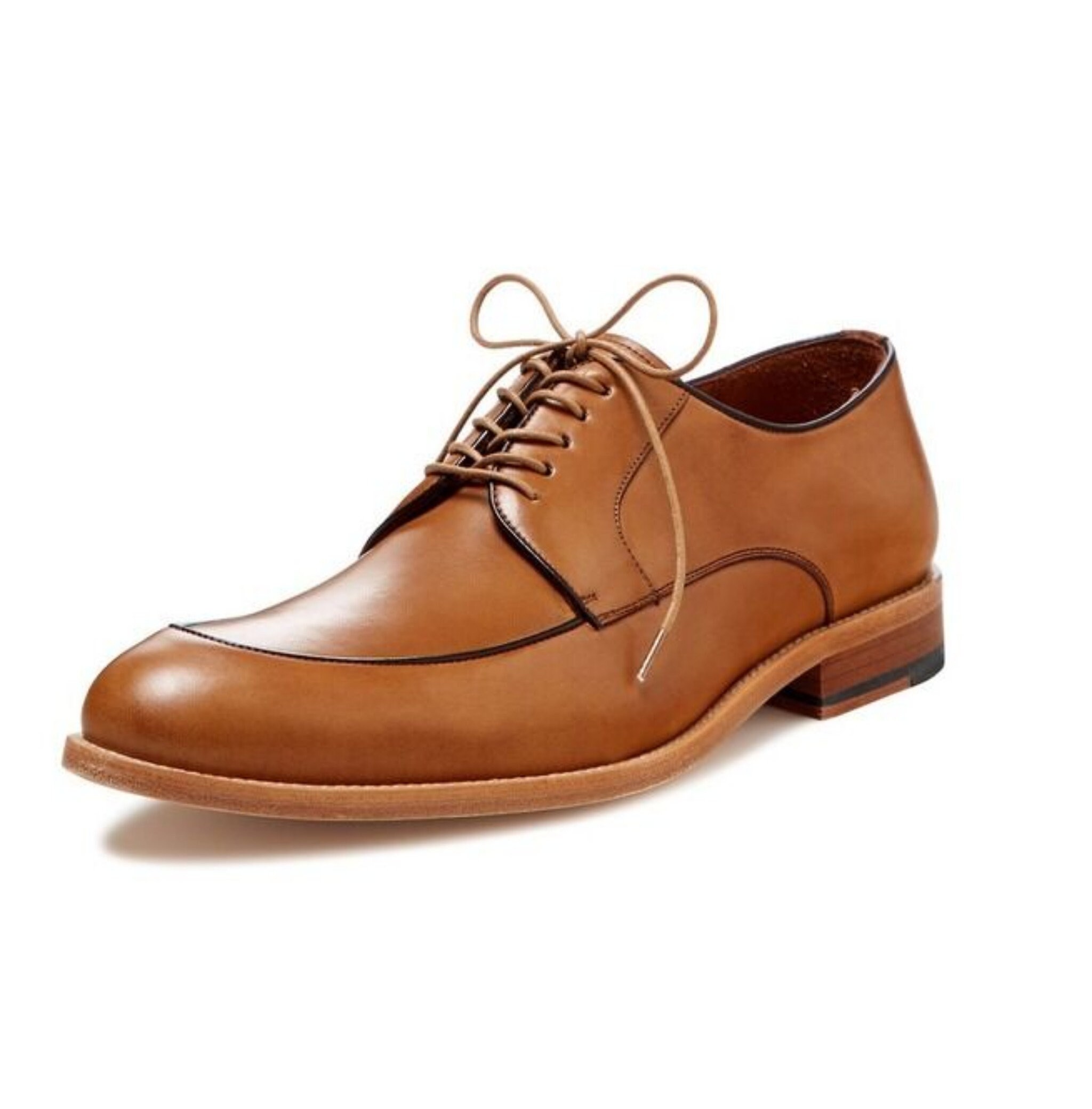 Perlini Mens Brown Leather Apron Toe Derby Shoes Made in Spain Size 11 M 13579 Leather Lug Sole Derby Shoes | PADRINI L Brown-Black – Kleman main image 4