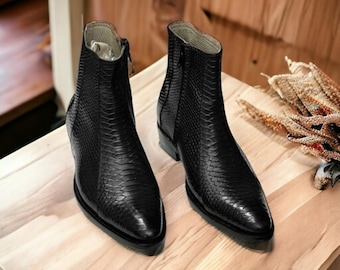 Premium Python Ankle Boots