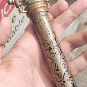 Engraved Antique Brass Kaleidoscope: Personalized Vintage Reproduction