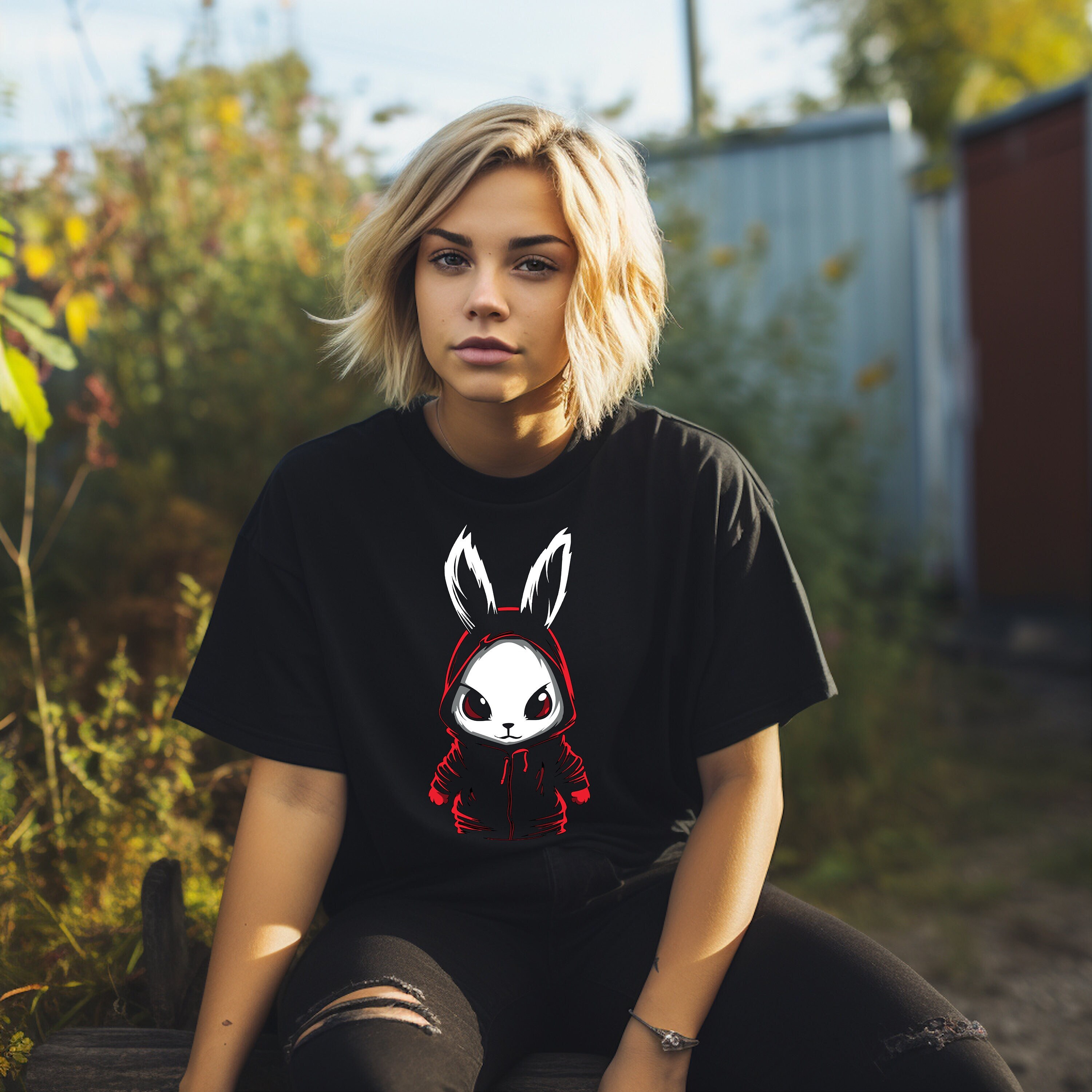 Bad Rabbit | Unique T-Shirt | Unisex Urban Mystery Tee | Perfect for adventure lovers and rabbit owners