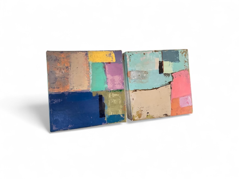 Textured Abstract Acrylic Paintings by J. Galvan (Pair) bild 5