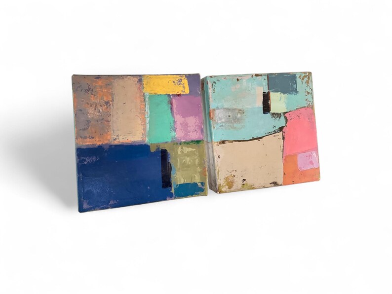 Textured Abstract Acrylic Paintings by J. Galvan (Pair) bild 2