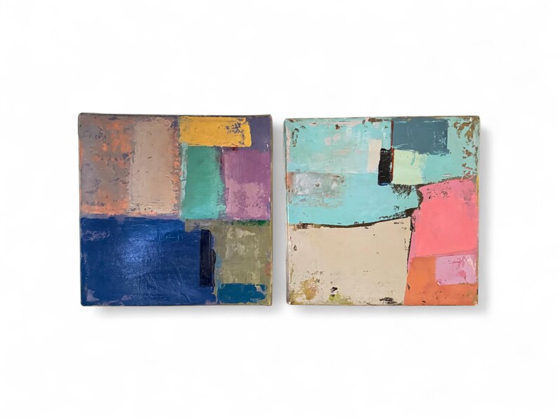 Textured Abstract Acrylic Paintings by J. Galvan (Pair) bild 6