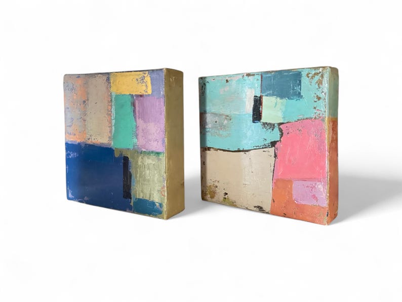 Textured Abstract Acrylic Paintings by J. Galvan (Pair) bild 10