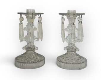 Vintage Crystal and Glass Candlesticks