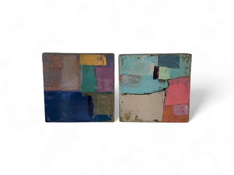 Textured Abstract Acrylic Paintings by J. Galvan (Pair) bild 3