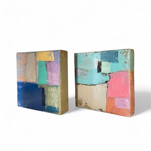Textured Abstract Acrylic Paintings by J. Galvan (Pair) bild 1