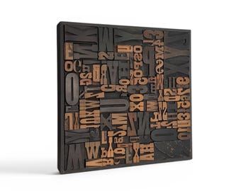 Oeuvre d'art encadrée en bloc typographique