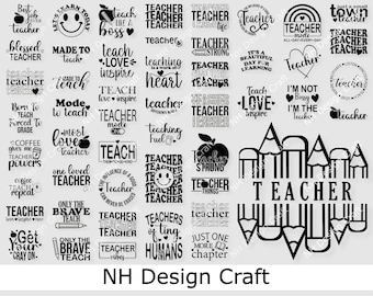 Teacher Svg Bundle,  Teacher Quote Svg,  Teacher Svg,  School Svg,  Teacher Life Svg, Back to School Svg,  Teacher Appreciation Svg