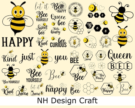 Bee svg Bundle, Bee svg, Bumble Bee, Honey Bee Svg, Bee svg hand lettered bundle, Bee kind svg, Bee happy svg, Bee quote svg, honey bee svg