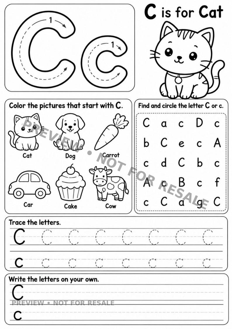 Alphabet Tracing Worksheets A-Z, Preschool Handwriting Practice