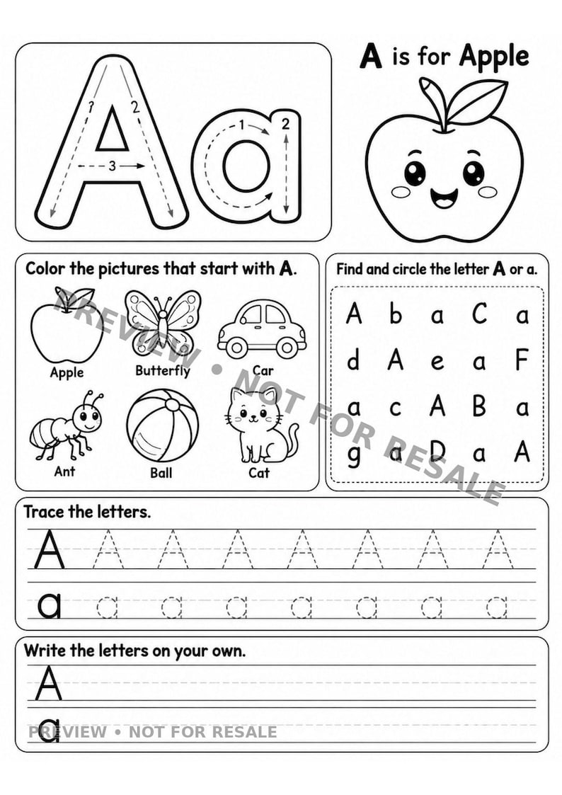 Alphabet Tracing Worksheets A-Z, Preschool Handwriting Practice