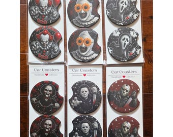 Horror Car Coasters (2 pack) pick option at checkout