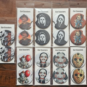 Horror Car Coasters (2 pack) pick option at checkout