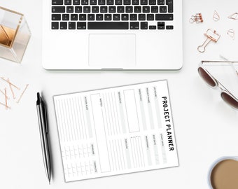 homework planner 2023 Minimalist Project Planner PDF | Productivity Planner | Student Goals Tracker | Digital Productivity | Project Management