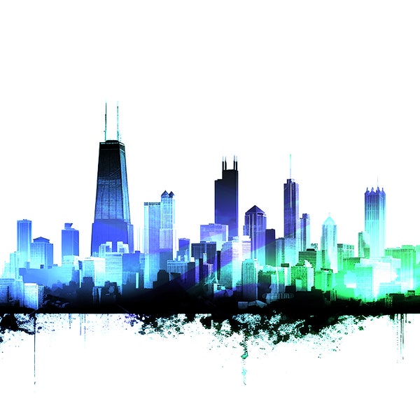 New York City Painting Art Digital City Skyline USA SVG Paint Image Set New Your City skyline Background Zoom Background Wallpaper Silhouett