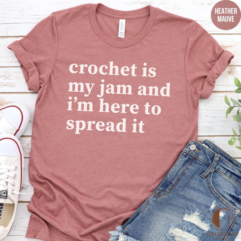 Funny Crochet Shirt, Crochet T-Shirt Gift, Im Here To Spread It Tee, Crochet Sweatshirt, Crochet Lover Crewneck Sweater image 10