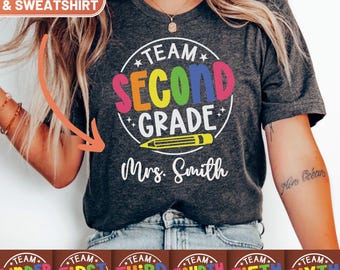 Personalized Teacher Shirt, Custom Teacher Name Crewneck Sweatshirt, Custom Grade T-Shirt, Teacher Appreciation Gift,Funny Group Teacher Tee