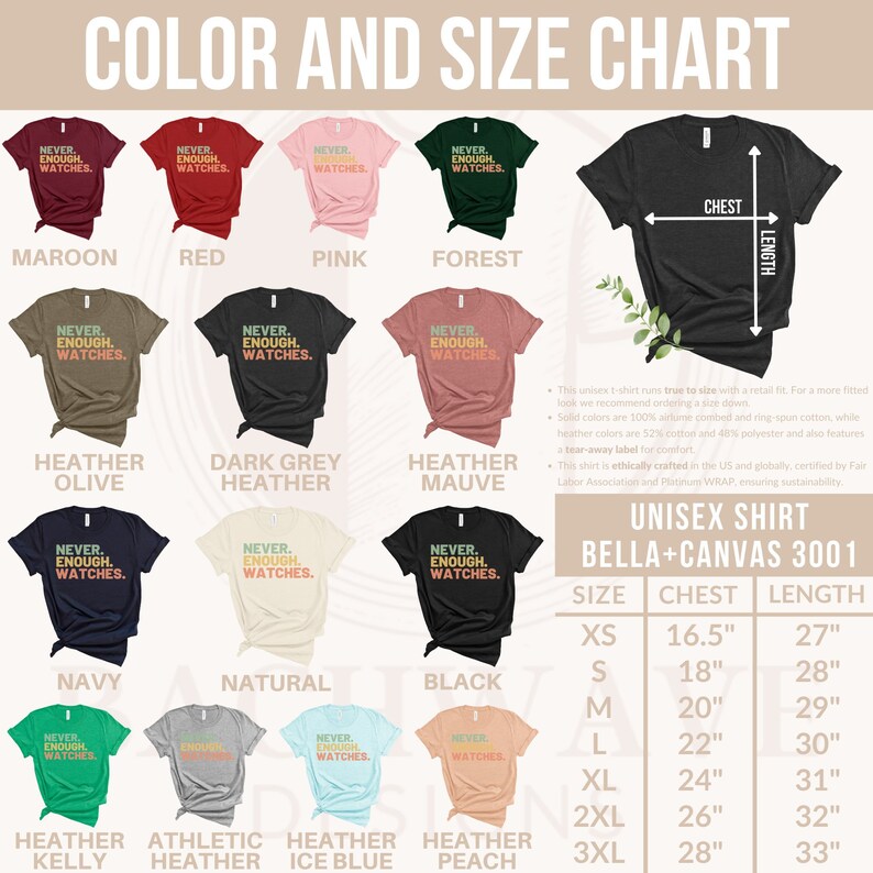 Camiseta única de coleccionista de relojes, cita de relojes nunca suficientes, regalo para entusiastas de los relojes, camiseta para amantes de los relojes, camisa de hobby de reloj casual unisex imagen 6