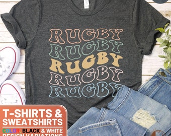Retro Style Rugby T-Shirt | Vintage Inspired Rugby Sweatshirt | Unisex Sports Casual Wear | Gift for Rugby Fans | Athletic Apparel