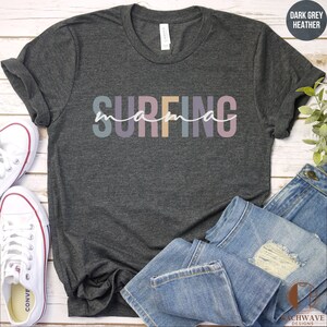 Vintage Surfing Shirt, Cute Surfer Mom Crew Sweatshirt, Retro Surfing Mama T-Shirt, Summer Mom Squad Gift, Sport Mama Crewneck Tee,Beach Top image 3