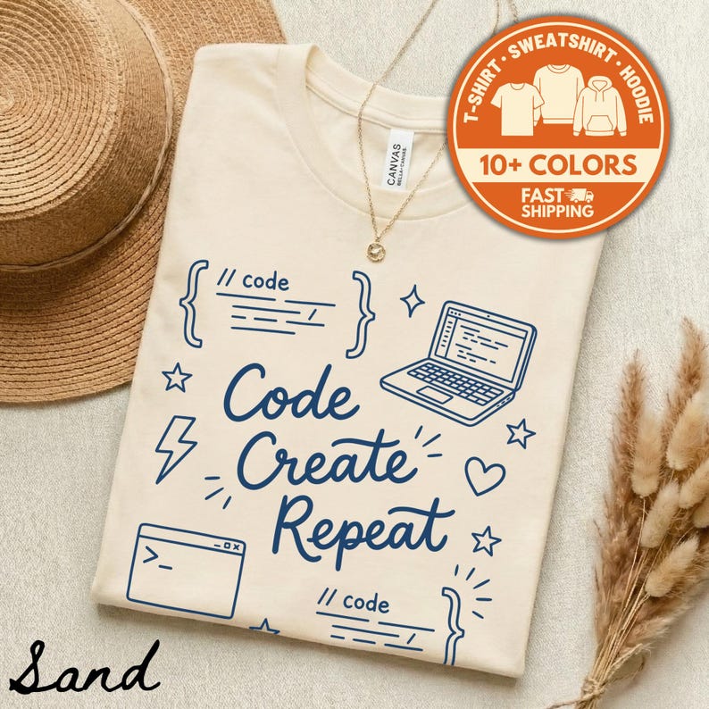 Code Create Repeat Shirt, Programmer Gift, Coding Tee, Software Developer Shirt, Tech Lover Gift, Computer Science Shirt, Geek Shirt
