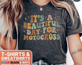 Retro Motocross T-Shirt, Vintage Dirt Bike Rider Tee, Funny Motocross Lover Gift, Cute Crewneck Sweatshirt for Sports Enthusiasts