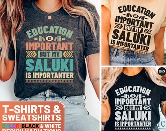 Funny Saluki Shirt, Cute Saluki Crewneck Sweatshirt, Retro Saluki Gift Tee, Saluki Lover T-Shirt, Education Sweater, Dog Mom Gift for Her