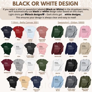 Chart showing t-shirt and sweatshirt colors with "Software Developer" text design.