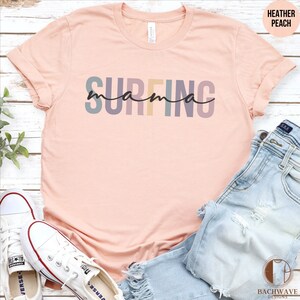 Vintage Surfing Shirt, Cute Surfer Mom Crew Sweatshirt, Retro Surfing Mama T-Shirt, Summer Mom Squad Gift, Sport Mama Crewneck Tee,Beach Top image 2