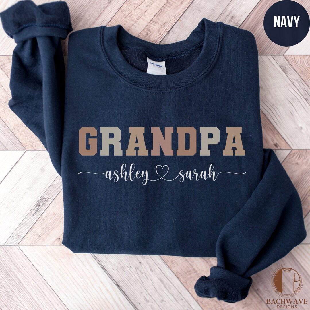 My Favorite People Call Me Grandpa Dad Grandpa Title Retro Blue Custom Loving Gift Father Grandfather Personalized T-Shirt Designed Husband Father Grandpa Legend Shirt