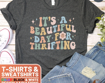 Vintage Style Thrifting Day T-Shirt and Sweatshirt, Cute Retro Shopper Tee, Unique Gift for Thrift Lovers