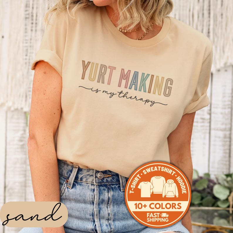 Yurt Making T-Shirt, Yurt Life Tshirt, Yurt Builder Tee, Nomad Sweatshirt, Off Grid Living Shirt, Tiny House Gift, Yurt Lover Tshirt afbeelding 1
