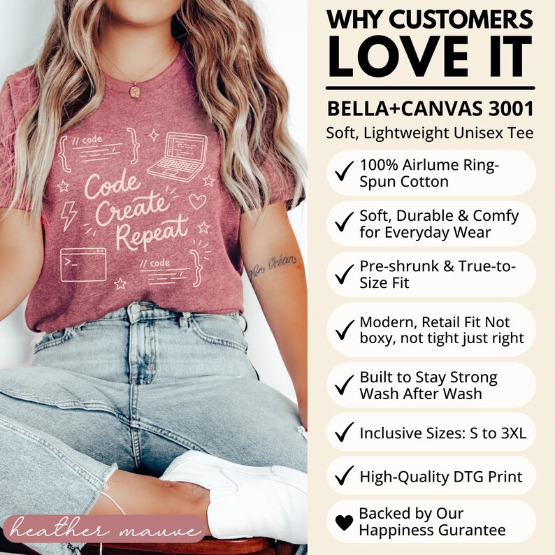 Code Create Repeat Shirt, Unisex Graphic Tee, Programmer Gift, Computer Coder Shirt, Geek Chic Clothing, Tech Enthusiast Apparel