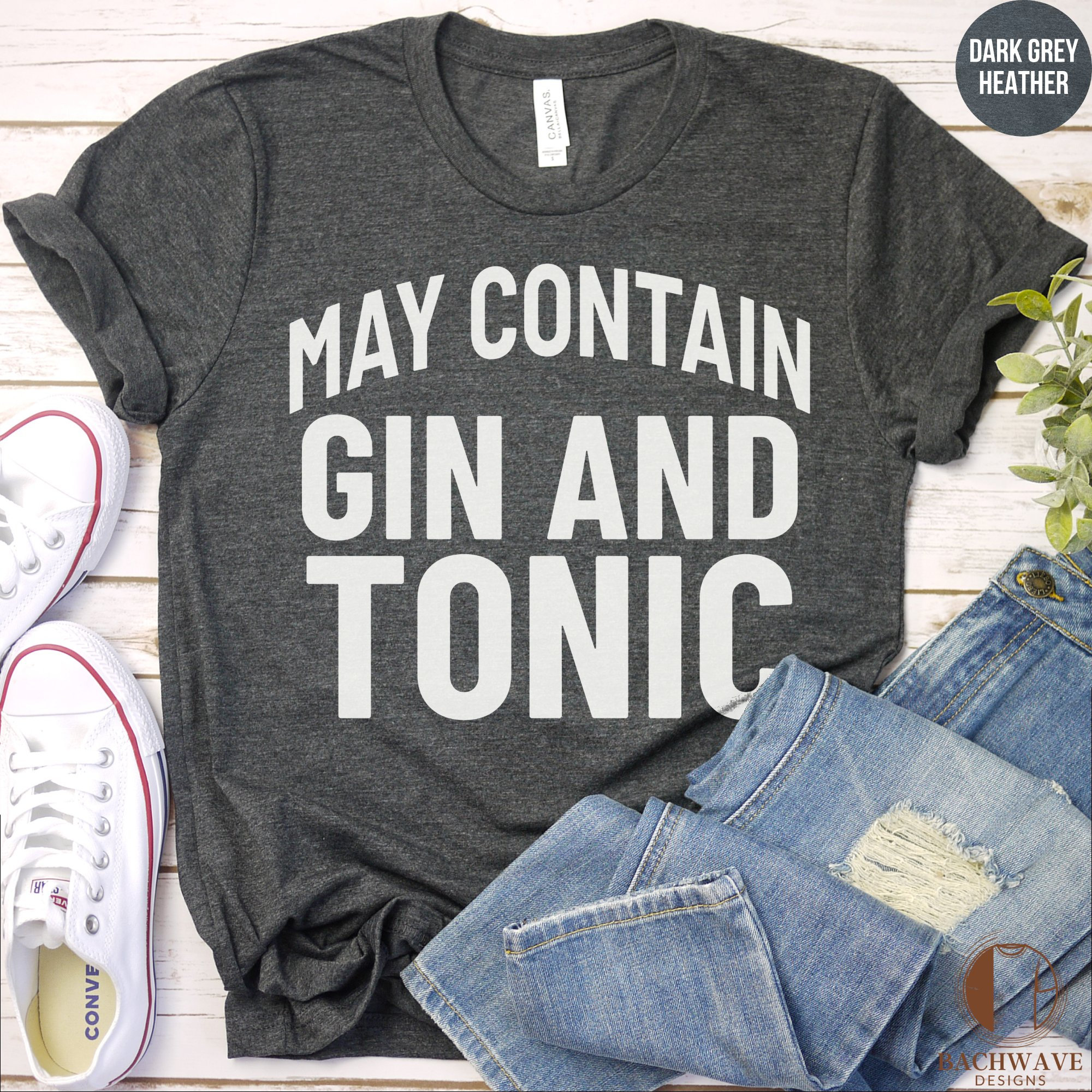 T-shirt Femme été Humour Gin Tonic - Coton Blanc - Taille Unique?