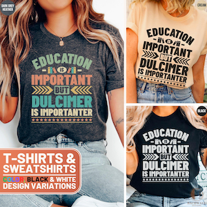 Funny Dulcimer Shirt, Cute Dulcimer Crewneck Sweatshirt, Retro Dulcimer Gift Tee, Dulcimer Lover T-Shirt, Music Sweater, Gift for Her