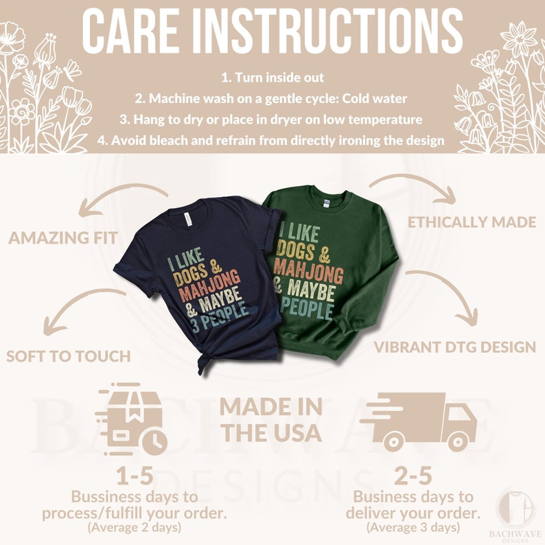 Funny Mahjong and Dogs Lover T-Shirt, Retro Style Crewneck Sweatshirt, Unique Gift Tee, Casual Sweater for Men and Women image 7