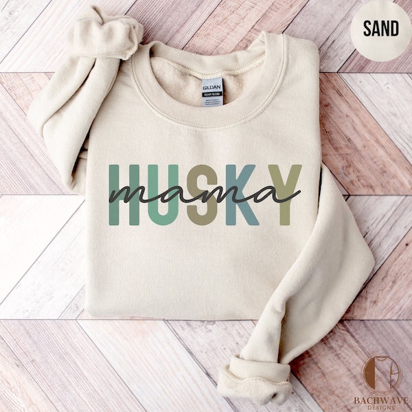 Sudadera Husky Mama, regalo para mamá perro, suéter de mamá husky siberiano, camisa de cuello redondo amante de los perros, camiseta retro del dueño del perro, lindo regalo amante de los husky