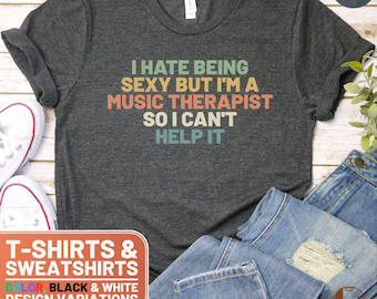 Funny Music Shirt, Cute Music Crewneck Sweatshirt, Retro Music T-Shirt, Gift for Her, Music Therapist Shirt, Musician Gift Idea