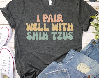 Funny Shih Tzu Shirt, Shih Tzu Owner T-Shirt, Shih Tzu Lover TShirt, Dog Lover Tee, Shih Tzu Mom Gift, Fur Mom Shirt,Cute Retro Dog Crewneck