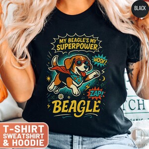 Beagle Superpower T-Shirt, Cute Dog Tee, Funny Beagle Sweatshirt, Pet Lover Gift, Comic Style Beagle Shirt