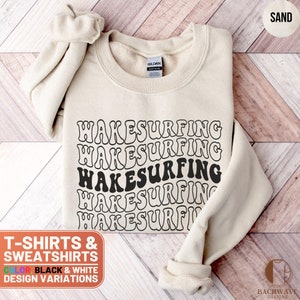 Wakesurfing Enthusiast T-Shirt, Retro Style Wake Surfing Graphic Tee, Vintage Inspired Sweatshirt, Water Sports Apparel, Unisex Top