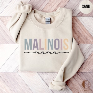 Malinois Mama Sweatshirt, Gift for Dog Mom, Belgian Malinois Mom Sweater, Dog Lover Crewneck Shirt, Retro Dog Owner T-Shirt, Malinois Lover