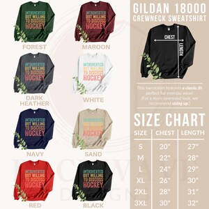 Funny Hockey Shirt, Cute Hockey Crewneck Sweatshirt, Retro Hockey Gift Tee, Hockey Lover T-Shirt, Introverted Sweater, Gift for Her, Vintage bild 3