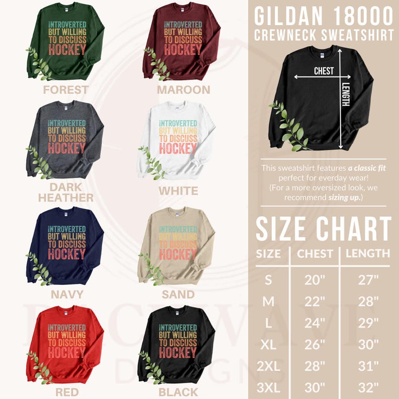 Funny Hockey Shirt, Cute Hockey Crewneck Sweatshirt, Retro Hockey Gift Tee, Hockey Lover T-Shirt, Introverted Sweater, Gift for Her, Vintage bild 3