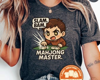 Slam Bam Mahjong Master T-Shirt, Funny Mahjong Tee, Gift for Mahjong Player, Mahjong Lover Shirt, Mahjong Gifts, Board Game Shirt