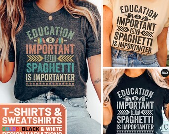 Funny Spaghetti Shirt, Cute Spaghetti Crewneck Sweatshirt, Retro Spaghetti Gift Tee, Spaghetti Lover T-Shirt, Education Sweater, Gift for